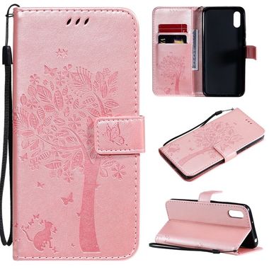 Peňaženkové kožené puzdro na Xiaomi Redmi 9A / 9AT - Ružovozlatá