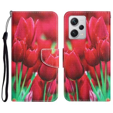 Peňaženkové kožené puzdro na Xiaomi Redmi Note 12 Pro 5G – Tulips
