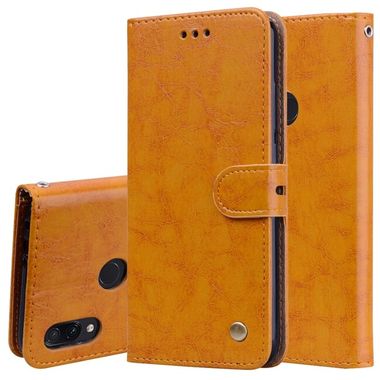 Peňaženkové kožené puzdro na Xiaomi Redmi Note 7 - Hnedá