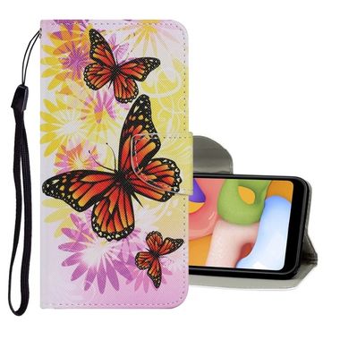 Peňaženkové kožené puzdro na Xiaomi Redmi Note 8T - Chrysanthemum Butterfly