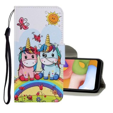 Peňaženkové kožené puzdro na Xiaomi Redmi Note 8T - Couple Unicorn