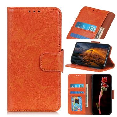 Peňaženkové kožené puzdro NAPPA na Motorola Moto E22i – Oranžová