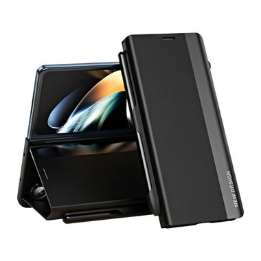 Peňaženkové kožené puzdro NEW DESIGN na Samsung Galaxy Z Fold5 - Čierna