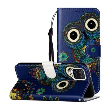 Peňaženkové kožené puzdro OIL na Samsung Galaxy A22 4G - Blue Owl