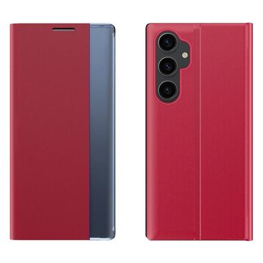 Peňaženkové kožené puzdro Plain Cloth na Samsung Galaxy S23 FE - Červená
