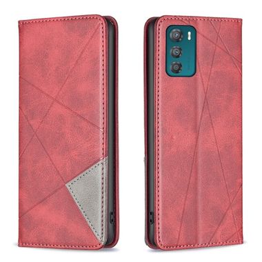Peňaženkové kožené puzdro PRISMATIC na Motorola Moto G42 - Červená