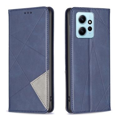 Peňaženkové kožené puzdro Prismatic na Xiaomi Redmi Note 12 4G - Modrá