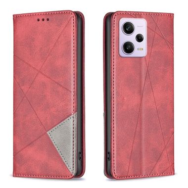 Peňaženkové kožené puzdro Prismatic na Xiaomi Redmi Note 12 Pro+ 5G - Červená