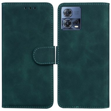Peňaženkové kožené puzdro Pure Color na Motorola Edge 30 Fusion - Zelená