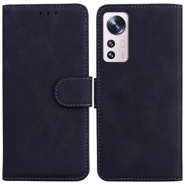 Peňaženkové kožené puzdro PURE COLOR na Xiaomi 12X – Čierna