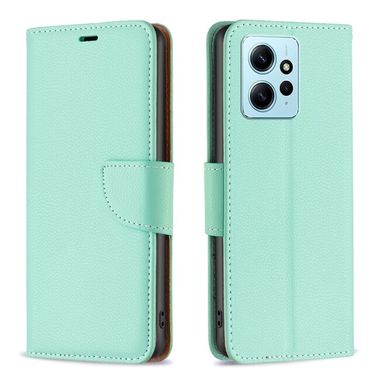Peňaženkové kožené puzdro Pure Color na Xiaomi Redmi Note 12 4G - Zelená