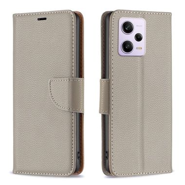 Peňaženkové kožené puzdro Pure Color na Xiaomi Redmi Note 12 Pro+ 5G - Sivá