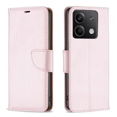 Peňaženkové kožené puzdro Pure Color na Xiaomi Redmi Note 13 4G - Ružové zlato
