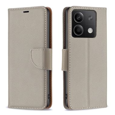 Peňaženkové kožené puzdro Pure Color na Xiaomi Redmi Note 13 4G - Sivá