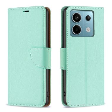 Peňaženkové kožené puzdro Pure Color na Xiaomi Redmi Note 13 Pro 4G - Zelená