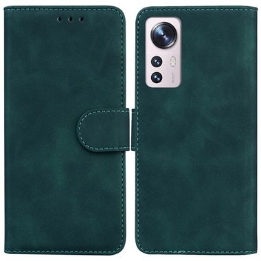 Peňaženkové kožené puzdro Pure na Xiaomi 12 Pro - Zelená