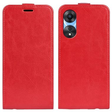 Peňaženkové kožené puzdro R64 Texture na Oppo A58 5G - Červená
