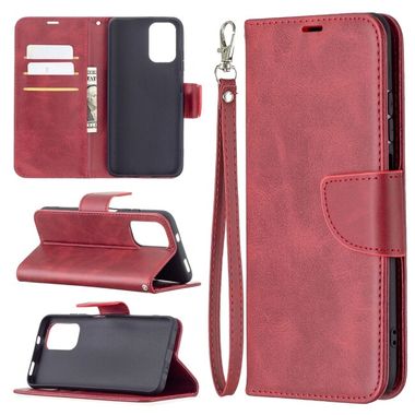 Peňaženkové kožené puzdro Retro Lambskin na Xiaomi Redmi Note 10/10S - Červená