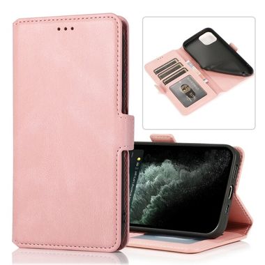 Peňaženkové kožené puzdro RETRO na iPhone 14 Plus - Ružovozlatá