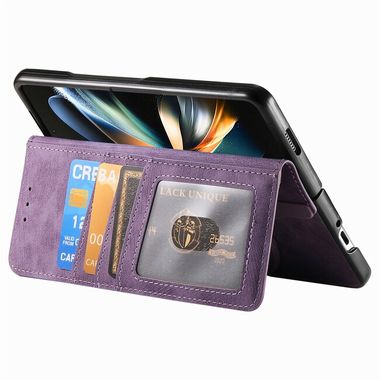 Peňaženkové kožené puzdro Retro na Samsung Galaxy Z Fold4 - Fialová
