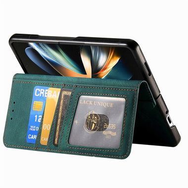 Peňaženkové kožené puzdro Retro na Samsung Galaxy Z Fold4 - Zelená