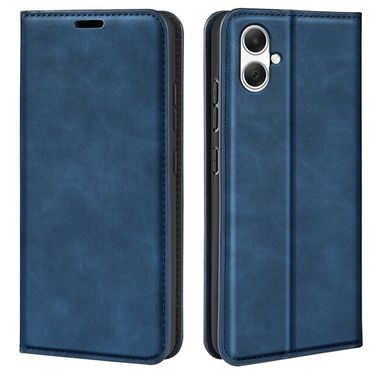Peňaženkové kožené puzdro Retro-skin Magnetic na Samsung Galaxy A05s - Tmavo modrá