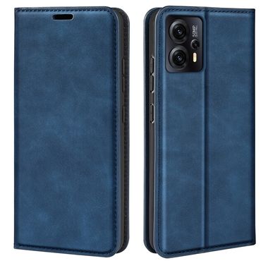 Peňaženkové kožené puzdro Retro-skin na Motorola Moto G13 / G23 / G53 5G - Tmavo Modrá
