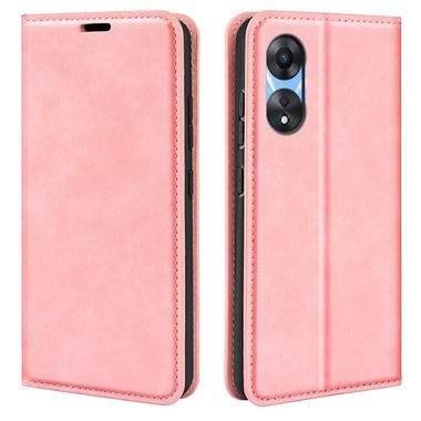 Peňaženkové kožené puzdro Retro-skin na Oppo A58 5G - Ružová