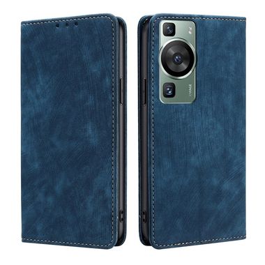 Peňaženkové kožené puzdro RFID na Huawei P60 Pro - Modrá