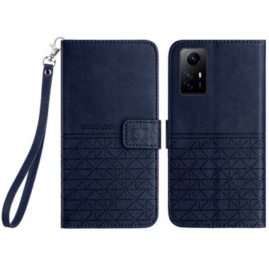 Peňaženkové kožené puzdro Rhombic na Xiaomi Redmi Note 12S - Modrá