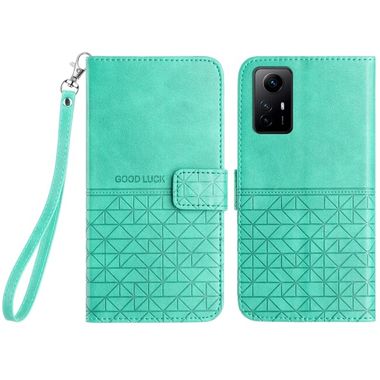 Peňaženkové kožené puzdro Rhombic na Xiaomi Redmi Note 12S - Zelená