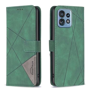 Peňaženkové kožené puzdro Rhombus na Motorola Edge 40 Pro - Zelená