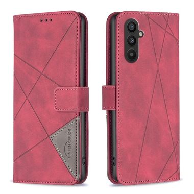 Peňaženkové kožené puzdro Rhombus na Samsung Galaxy A24 - Červená