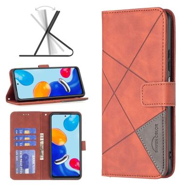 Peňaženkové kožené puzdro Rhombus na Xiaomi Redmi Note 12S - Hnedá