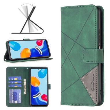 Peňaženkové kožené puzdro Rhombus na Xiaomi Redmi Note 12S - Zelená