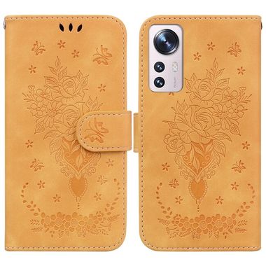 Peňaženkové kožené puzdro ROSE na Xiaomi 12 Lite – Žltá