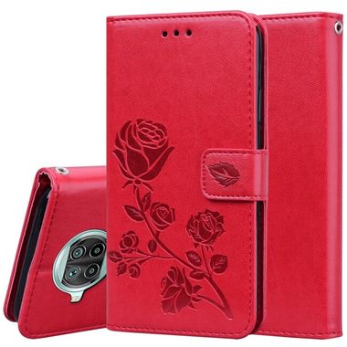 Peňaženkové kožené puzdro ROSE na Xiaomi Mi 10T Lite 5G - Červená