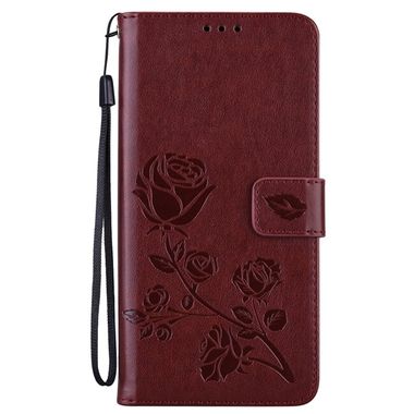 Peňaženkové kožené puzdro ROSE na Xiaomi Redmi Note 11 / 11S - Hnedá