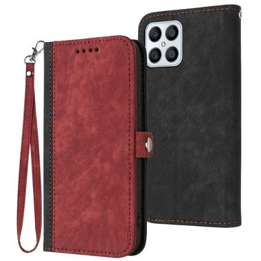 Peňaženkové kožené puzdro SIDE BUCKLE na Honor X8 4G 2022 – Červená