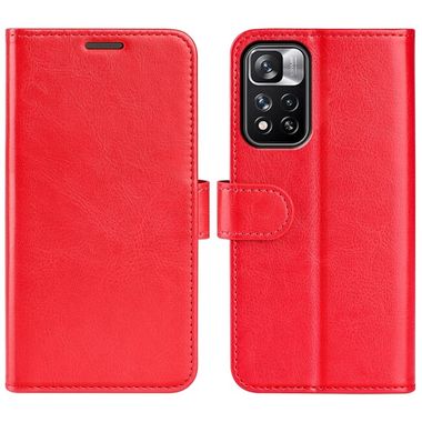 Peňaženkové kožené puzdro SINGLE na Xiaomi Redmi Note 11 Pro - Červená
