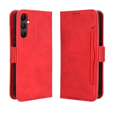 Peňaženkové kožené puzdro Skin Feel Calf na Samsung Galaxy A05s - Červená