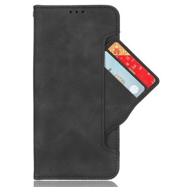 Peňaženkové kožené puzdro Skin Feel Calf Texture na Galaxy A35 5G - Čierna
