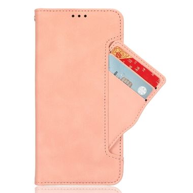 Peňaženkové kožené puzdro Skin Feel Calf Texture na Galaxy A35 5G - Ružová