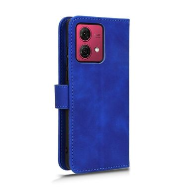 Peňaženkové kožené puzdro Skin Feel Magnetic na Moto G84 - Modrá