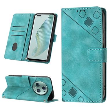 Peňaženkové kožené puzdro Skin-feel na Honor Magic5 Pro - Zelená
