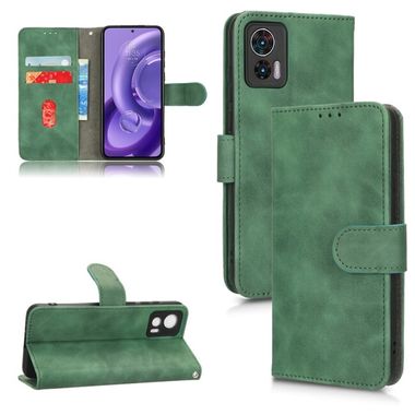 Peňaženkové kožené puzdro Skin Feel na Motorola Edge 30 Neo - Zelená