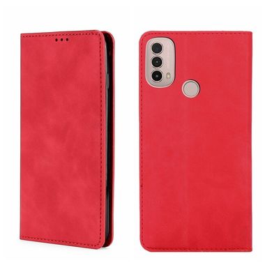 Peňaženkové kožené puzdro Skin Feel na Motorola Moto E20 / E30 / E40 - Červená