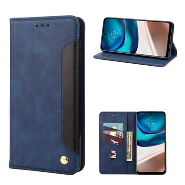 Peňaženkové kožené puzdro SKIN FEEL na Motorola Moto G42 - Modrá