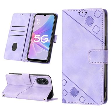 Peňaženkové kožené puzdro Skin-feel na Oppo A58 5G - Svetlo fialová
