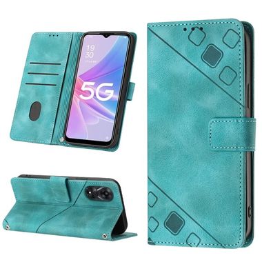 Peňaženkové kožené puzdro Skin-feel na Oppo A58 5G - Zelená